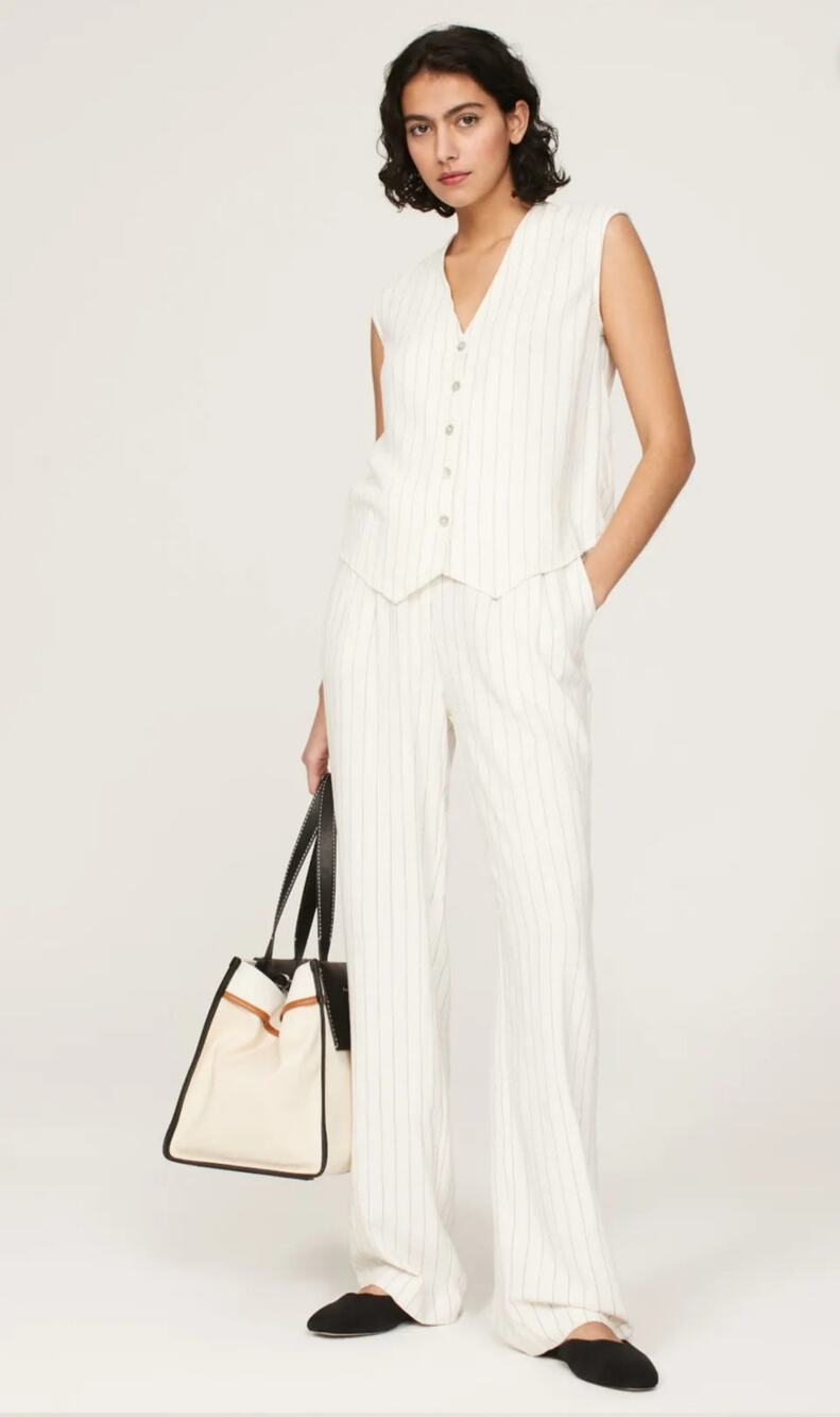 Donni. Pinstripe Pleated Pants Women Size M